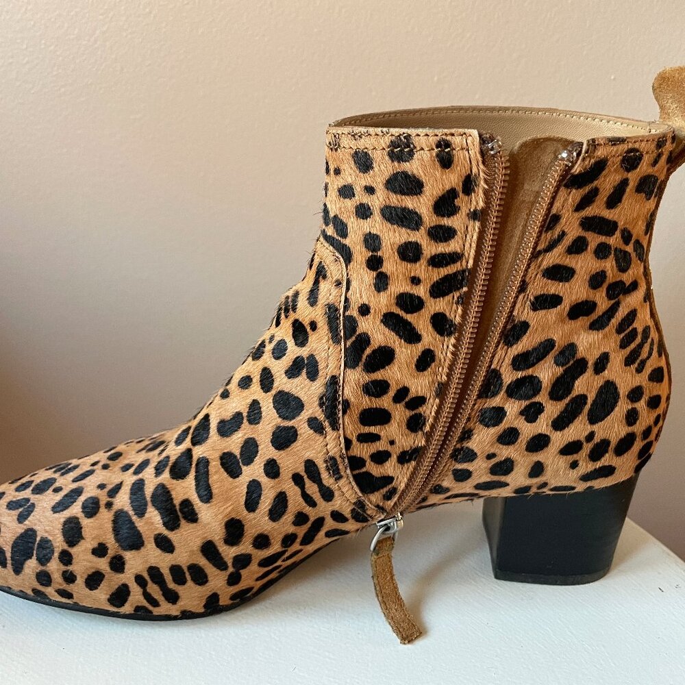 Johnny Was Leopard Cheetah Embroidered Floral Low Heel Booties size 9 - Picture 7 of 10